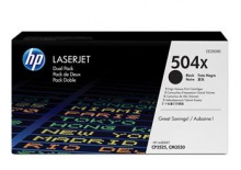 Набор 2 черных картриджей HP 504X для принтера HP Color LaserJet CM3530/ CP3525 (CE250XD)