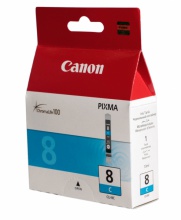 Картридж с чернилами Canon CLI-8C (синий) Pixma IP4300/ 4500/ 5300/ 6700D, iX4000/ 5000, Pixma MP500/ 530/ 800/ 830, Pixma Pro9000 (0621B024)