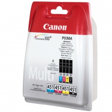 Набор картриджей Canon CLI-451 черный + цветные для принтера Canon Pixma iP7240/ MG5240/ MG5540/ MG6340/ MG6440/ MG7140/ MX924 (6524B004)