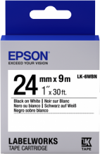 Лента Epson LC6WBN9 стандартная черный текст на белом, ширина 24 мм, длина 9 м (C53S656006)