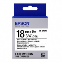 Лента Epson LK5WBW повышенной адгезии черный текст на белом, ширина 18 мм, длина 9 м (C53S655012)