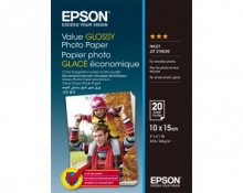 Фотобумага Epson 10х15 глянцевая Value Glossy Photo Paper, плотность 183, в пачке 20 листов (C13S400037)