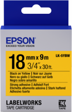 Лента Epson LK-5YBW принтеров LW-400/ 400VP/ 700 Strng adh Blk/ Yell 18mm/ 9m (C53S655010)