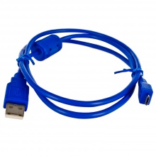Кабель USB 2.0 - Micro USB AM-B 5P 1 м синий ферритовый фильтр PN-MICROUSB-1MF Patron